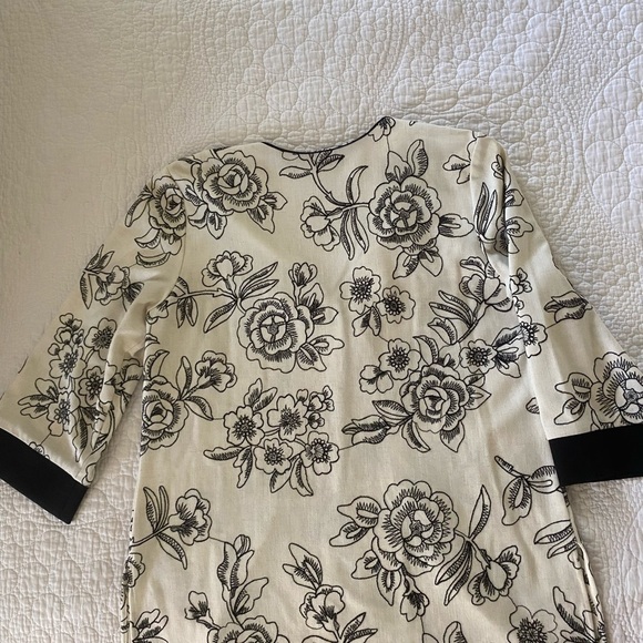 EMBROIDERED cardigan, 100% linen in black / white M/L- UKN brand-summer-preloved - Picture 2 of 8